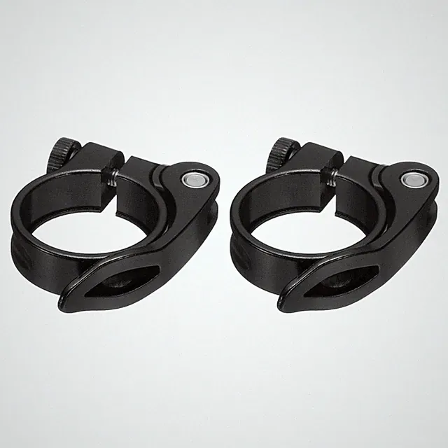 2pcs Bike Seat Post Clamp 34.9mm Bicycle Quick Release Seat Post Collar, Black