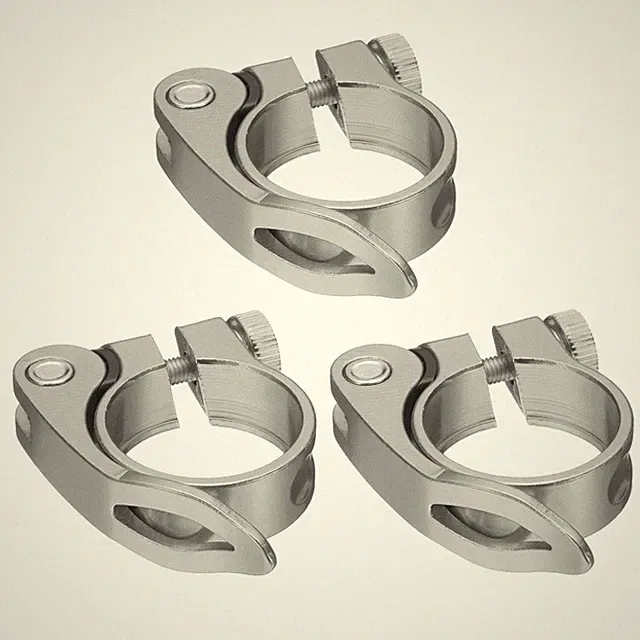 3pcs Bike Seat Post Clamp 31.8mm Bicycle Quick Release Seat Post Collar, Silver