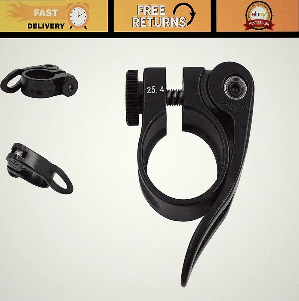 Adjustable 25.4mm Bike Seat Post Clamp for 22.2mm Tube - Quick Release Aluminum