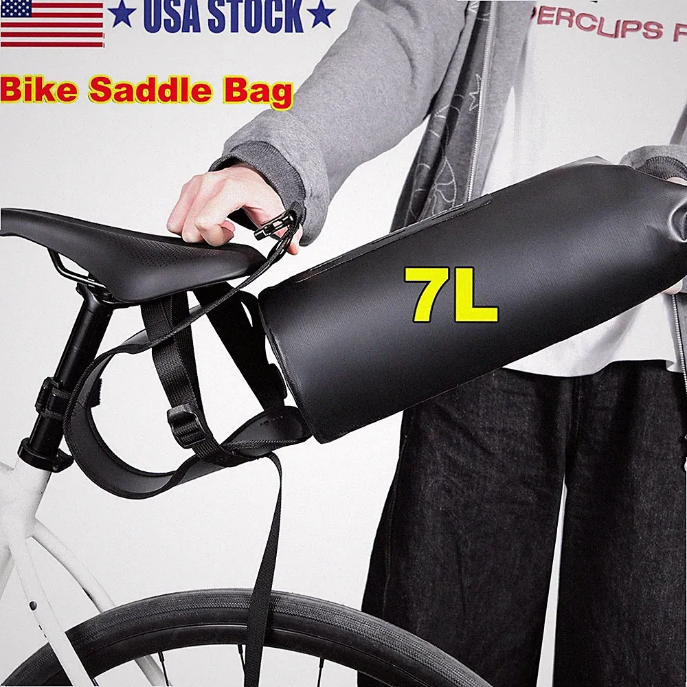 Bicycle Saddlebag Mount Rack Quick Release with 7L Bag Under Seat Bag Bracket US