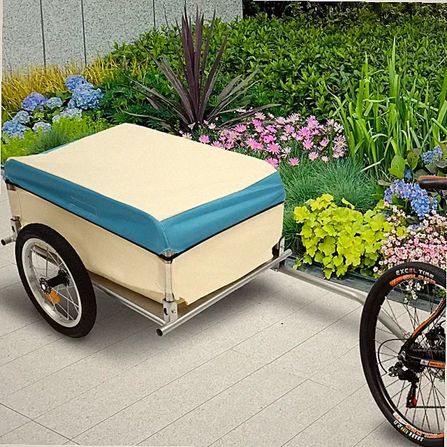 Bicycle Trailer 50kg Load Transport Trailer Multiple Wheel Utility Cargo Trailer