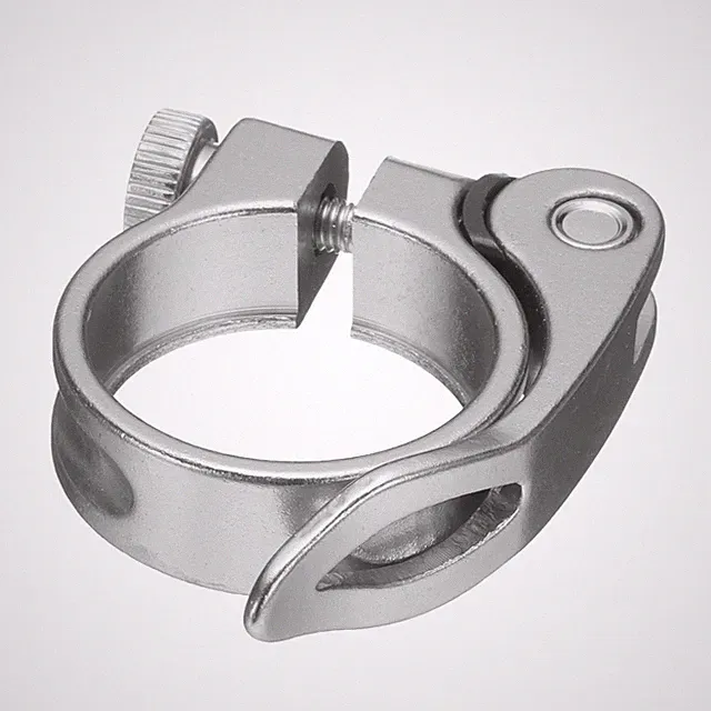Bike Seat Post Clamp 34.9mm Bicycle Quick Release Seat Post Collar, Silver