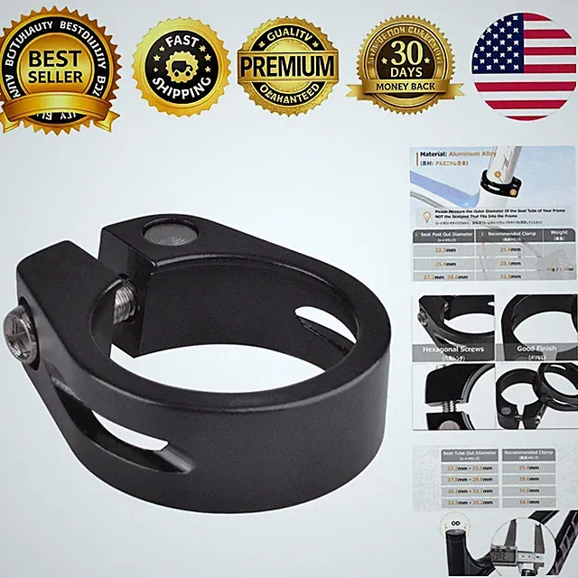 Bike Seatpost Clamp Quick Release Aluminum Alloy Tightener Clip 28.6/31.8/34.9mm