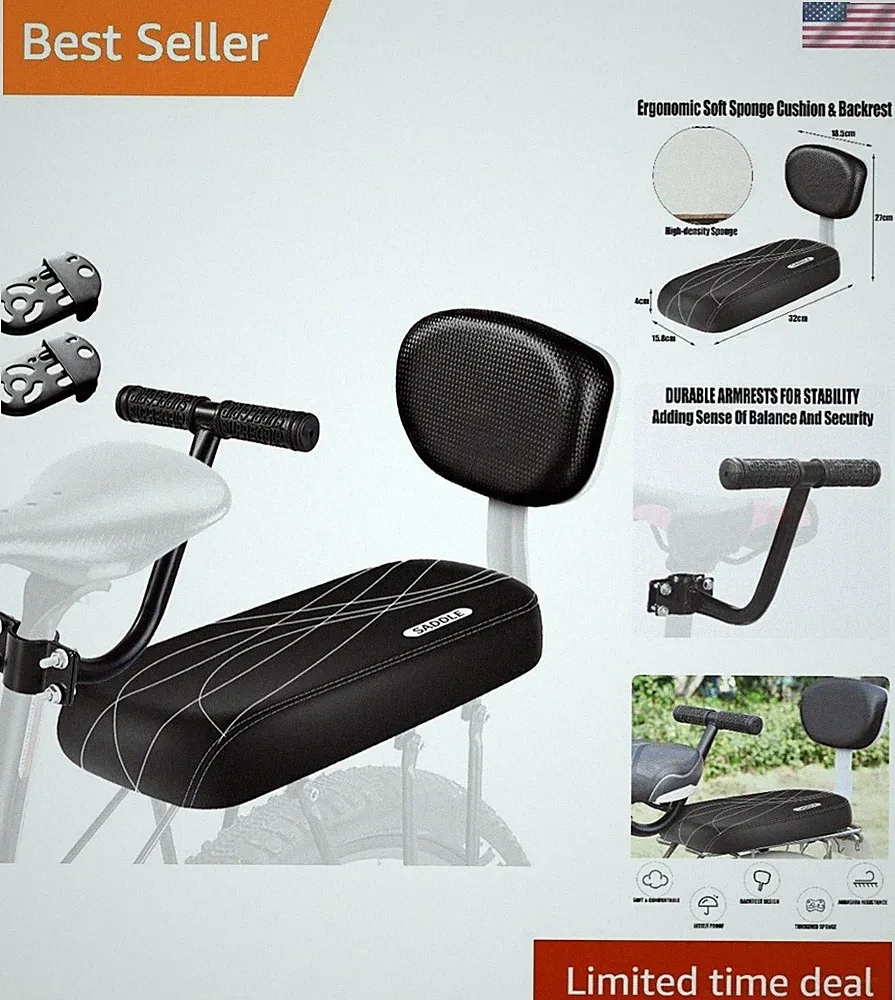 Comfortable Child Bike Seat - Quick Release Cushion for Mountain & Road Bikes