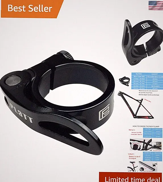 Durable Quick Release Aluminium Seatpost Clamp - Lightweight, Adjustable Sizes