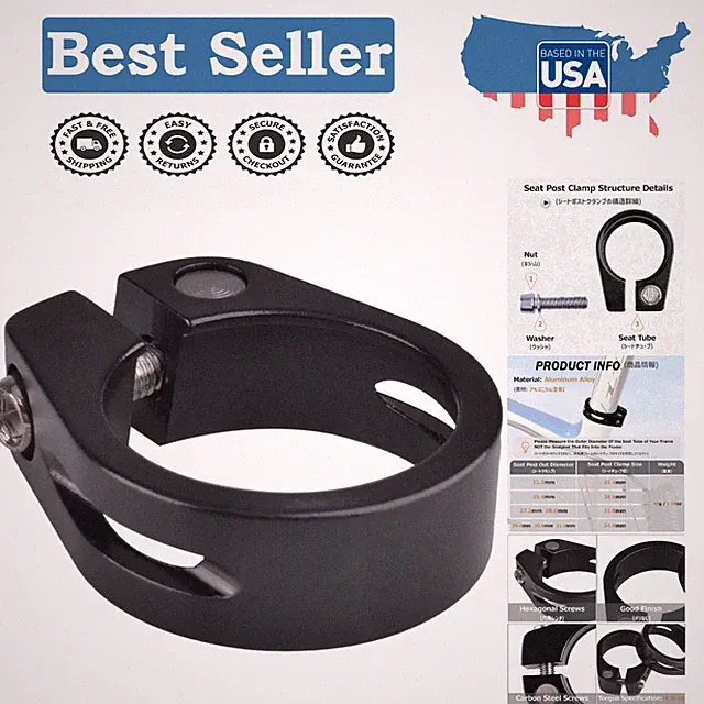 Durable Quick Release Aluminum Bike Seat Clamp - Mountain, Road & BMX Compatible