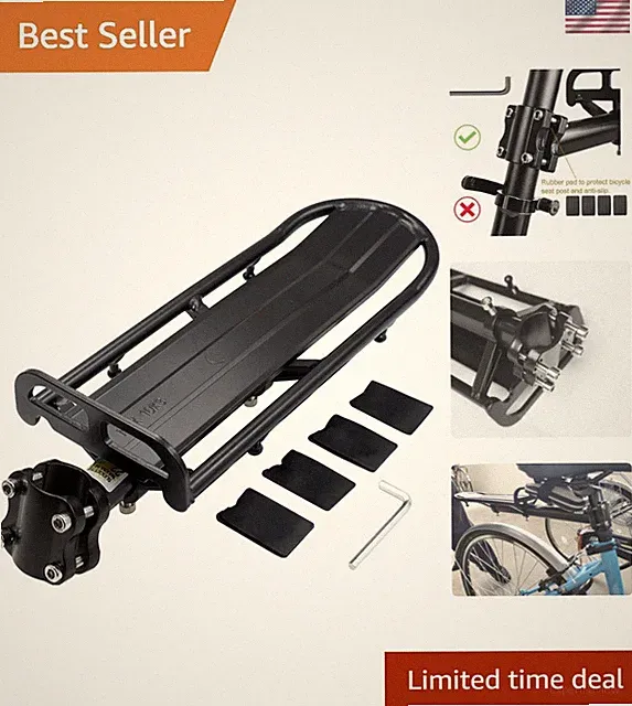 Durable Quick Release Bike Rear Rack - 22 lb Capacity, Perfect for All Bicycles