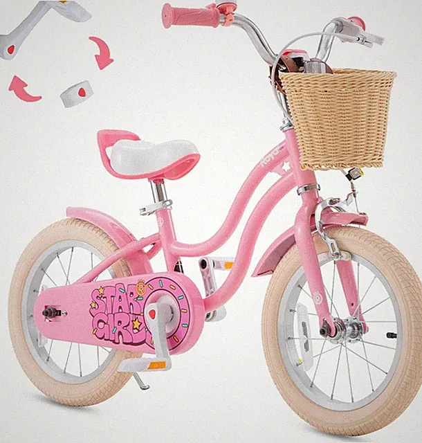 Girls 12" EZ Stargirl Bike – Balance-to-Pedal Easy Learning Bicycle (Pink)