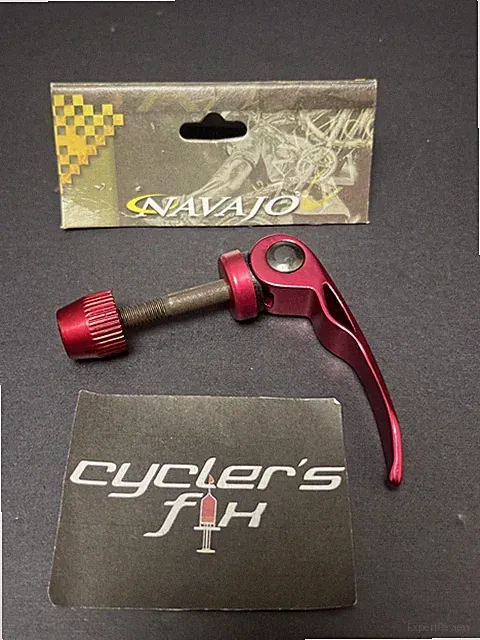 NOS Navajo Anodized Red Seat Quick Release Bike Clamp Lever Alloy MTB Bmx Gt *
