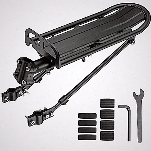 Rear Bike Rack Aluminum Alloy Bike Cargo Rack Quick Release Max Weight 55lb