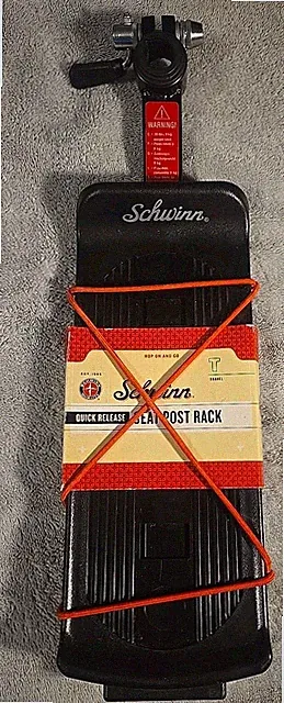 Schwinn Quality Quick Release Seat Post Rack/Easy Attachment Black
