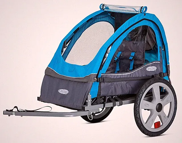 Sync Single Seat Bike Child Trailer, Max Weight 40 Lbs., 5-Point Harness, Foldin