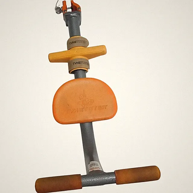Tyke Toter Front Child Bike Seat With Footrest Orange Gray Seatpost Mounted