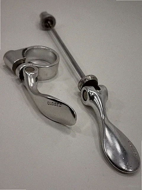 Vintage Gary Fisher Front QR Skewer, 31.9 Seat Post Clamp Silver 90’s MTB Spoon